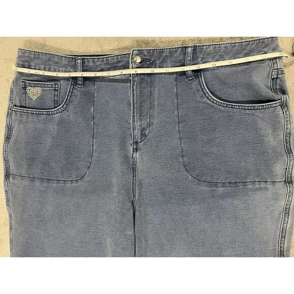 Dream Jeannes By Quacker Factory Jeans Women’s Large Rhinestone Heart Pants - Picture 3 of 7